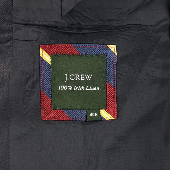 J Crew Irish Linen 3 Button Sport Coat Blue 40R - Picture 7 of 7